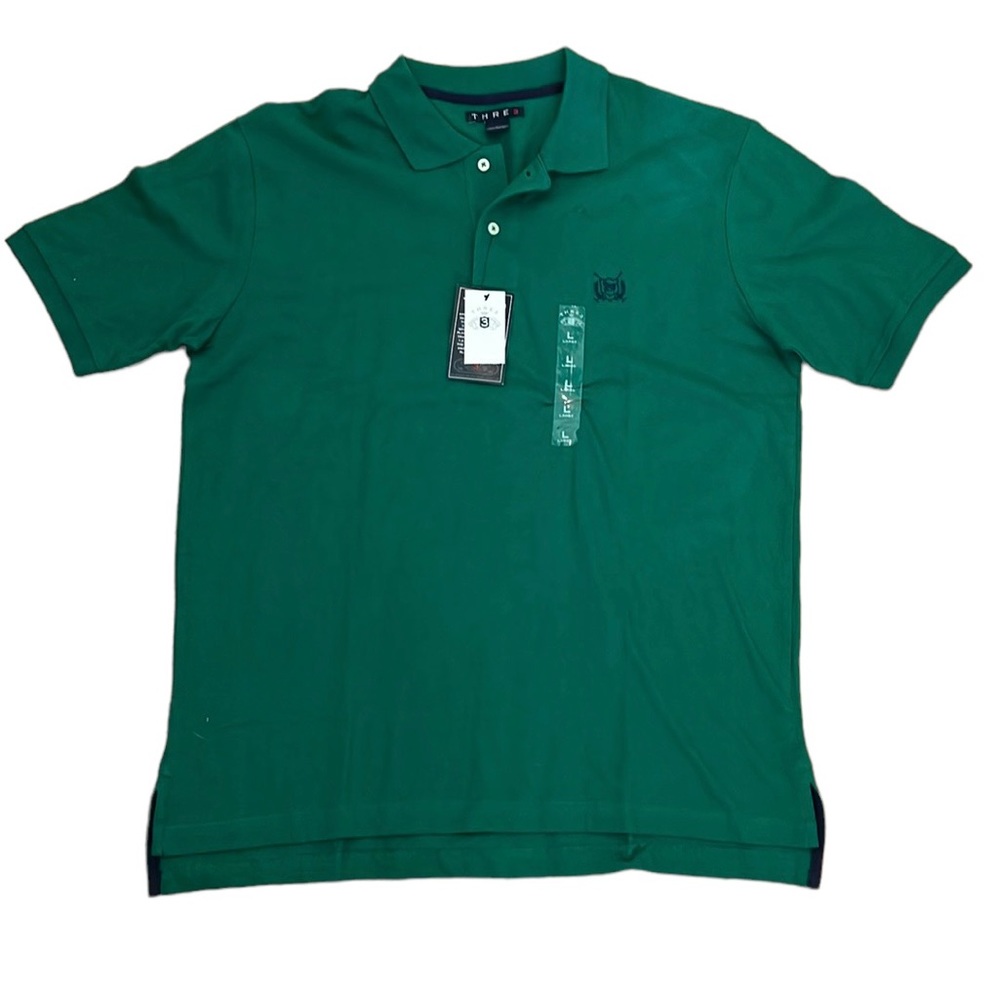 NWT There 3 mens green polo in size L